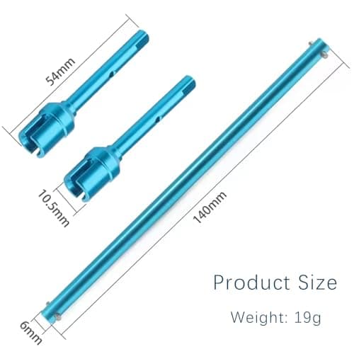 Center Drive Shaft Propeller Shaft & Joint Cup for TT02 RC Car Aluminum Alloy Center Shaft & Cups Set for Tamiya TT02 - High-Performance CNC Machined Upgrade Parts (1 Shaft + 2 Cups) - Thumbnail 2