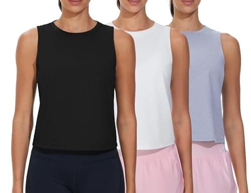 THE GYM PEOPLE Women's Workout Tank Tops 3 Pack Quick Dry Athletic Running Sleeveless Shirts - Image 1