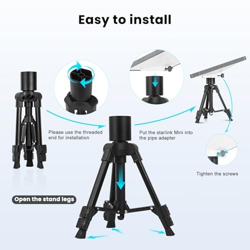 Datop for Starlink Mini Tripod Mount with Pipe Adapter Adjustable Height and Angle for Starlink Mini Tripod kit for Outdoor Camping, Traveling, RV | for starlink mini Accessories - Thumbnail 5