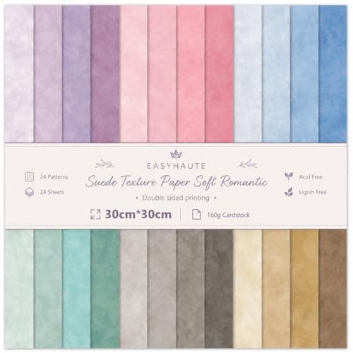 Scrapbook Paper 12x12, 24 Sheets Double-Sided Decorative Patterned, Acid-Free & Lignin-Free Scrap Book Paper for Scrapbooking, Junk Journal, Photo Album, DIY (Romantic)