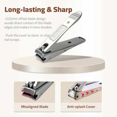 AILIFEER Manicure Set, 4-in-1 Stainless Steel Professional Nail Clippers and Nail Cutters Kit, Includes Nail Filer,Cuticle Trimmer,with Portable Travel Case,Gifts For Women Men,Pedicure Tools For Feet - Thumbnail 4