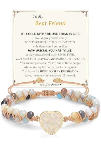 Sistble Friendship Bracelets Best Friend Bracelet Gifts for Women Best Friend Bracelet Jasper Natural Stone Gemstone Beaded Bracelets Birthday Anniversary Christmas Gift - Image 1