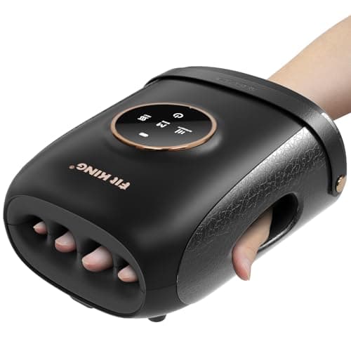 FIT KING Cordless Hand Massager with Compression & Heating, Fingers Wrap Massage for Arthritis Pain and Carpal Tunnel, Large Space for Both Men and Women (Black) - Image 1