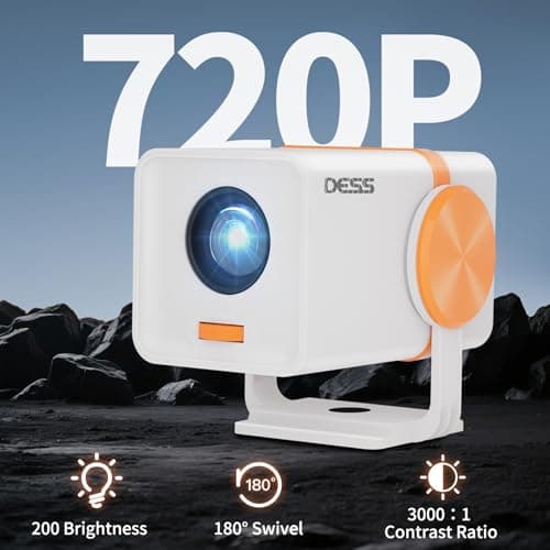 Mini Projector,Portable projector with wifi and bluetooth,Outdoor projector Can Be Powered By Power Bank,Small Movie Projector,180° Rotatable,Andriod 13,Built-in App,Auto Keystone,Dess T1(Blue) - Thumbnail 2