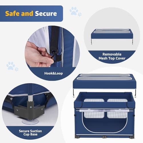 LOOBANI Foldable Dog Playpen with Cover: 1 Min Setup Pet Puppy Playpen Indoor, Sturdy Reinforced Steel/Iron Frame Dog Fence, Portable Whelping Box for Home Dog Cat Rabbit-43.3"x43.3"x27.1"│Patented - Thumbnail 4