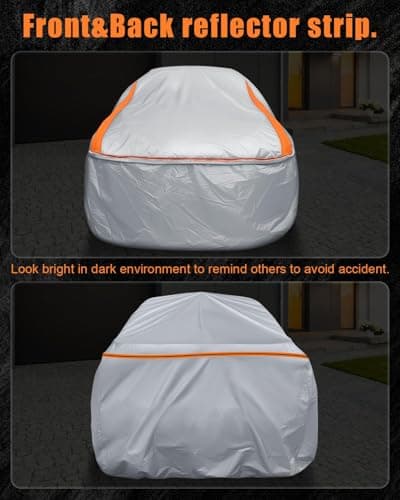 FJWDSC Full Enclosed SUV Car Cover Universal Fit for Wrangler 4 Door/Grand Cherokee,Outback,BMW X5,Lexus RX350,4Runner/Highlander,Pilot,Audi Q5,Macan/Cayenne,Model y,Equinox,Edge,Infiniti QX50/55,MDX - Thumbnail 6