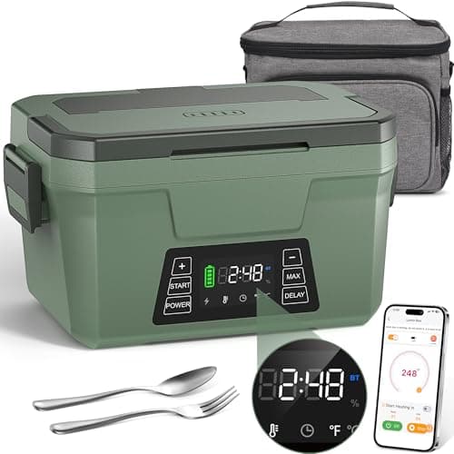 Monteka Cordless Electric Lunch Box for Adults, Rechargeable Heated Lunch Box with Scheduled Heating, Portable Food Warmer with Memory Function & Automatic Keep Warm, Christmas White Elephant Gifts - Image 1