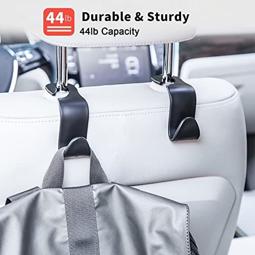 VTECHOLOGY Car Seat Headrest Hook 4 Pack Vehicle Backpack Hooks Hanger Vehicles Holder Organizer for Purses,Bags,Cloths,Car Water Bottle Hook Seat Accessories - Thumbnail 6