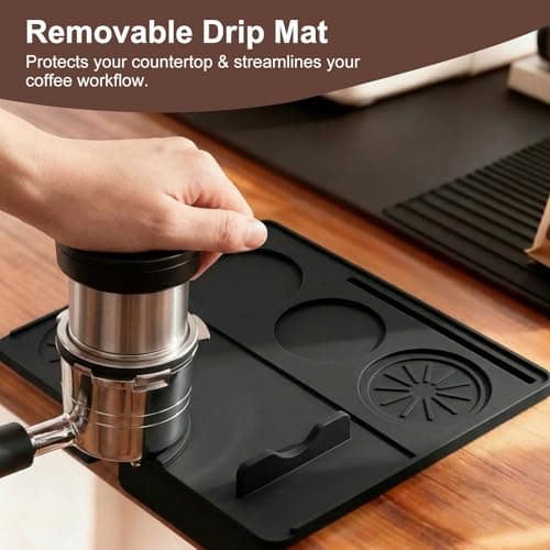 Silicone Coffee Mat for Ninja Luxe Cafe Accessories, Compatible with Ninja Luxe Espresso Machine ES601 ES701, 23"x15" Non-Slip Heat Resistant Coffee Bar Mat, Countertop Protector for Coffee Maker - Thumbnail 3