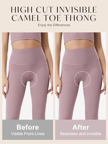 OVRUNS Seamless Thongs for Women 3 Pack No Show Thong underwear High Waist Invisible Panty Liners Workout G-String - Thumbnail 2