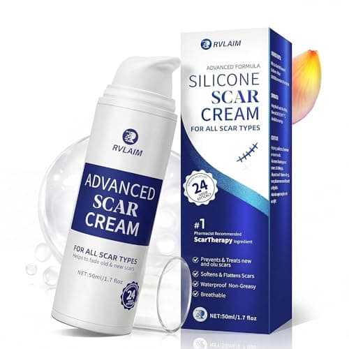 Rvlaim Silicone Scar Cream Scar Gel, Advanced Scar Removal Cream for Surgical Scars, Acne Marks, Stretch Marks, Keloids, C-Section, Burns, Old and New Scars, 1.7 fl oz - Image 1