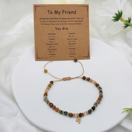 OVIFICEA Friendship Gifts Cross Bracelet for Women, Christian Gifts for Sister in Christ, Charm Bracelets for Best Friend, Daughter,Granddaughter, Mom on Birthday Christmas Baptism Easter Graduation - Thumbnail 4