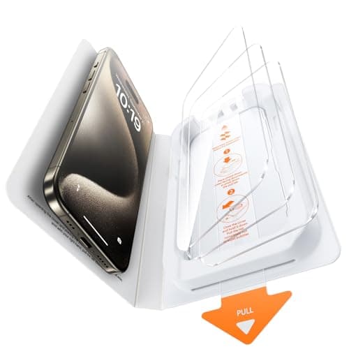 SMARTDEVIL Screen Protector for iPhone 15 Pro (3-Pack), HD Clear 9H Aluminosilicate Tempered Glass, SmartPull Box Dust & Bubble-Free Installation, Case-Ready Fit - Image 1