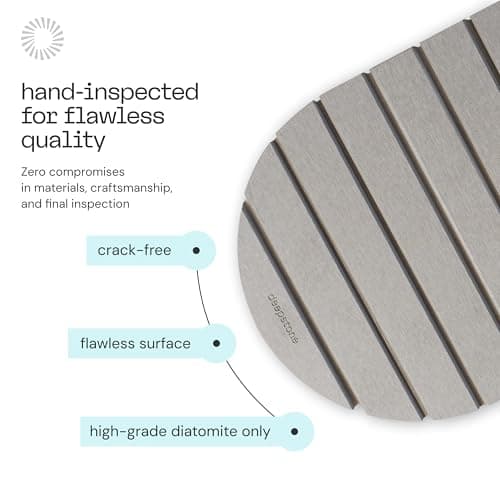 Deepstone Foldable Stone Bath Mat – Large Diatomaceous Earth Mat, Quick Dry with Non-Slip Base, Water Absorbing Bathroom and Shower Stone Mat, Easy to Clean (24” x 15”), Grey - Thumbnail 5