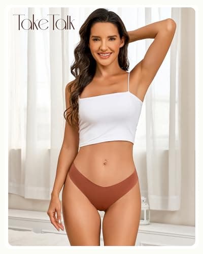 Take Talk Womens Underwear Seamless Thongs 9 Pack Sexy Panties No Show V-waisted Invisible Tangas Women's Clothing - Thumbnail 2