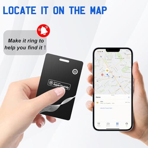 Wallet Tracker Card, Rechargeable Finder, Works With Apple Find My (iOS Only), Thin GPS Item Locator for Wallets, Luggage and More, IP68 Waterproof (Black) - Thumbnail 3