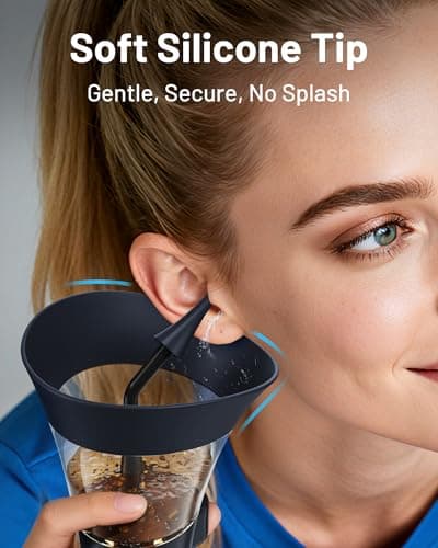 Yumika Ear Wax Removal Kit – Manual Ear Cleaner with Powerful Water Flow for Deep Clean & Soft Silicone Tip, Dark Blue - Thumbnail 6