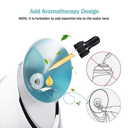 Facial Steamer EZBASICS Ionic Face Steamer for Home Facial, Warm Mist Humidifier Atomizer for Face Sauna Spa Sinuses Moisturizing, Unclogs Pores, Bonus Stainless Steel Skin Kit Blue - Thumbnail 2