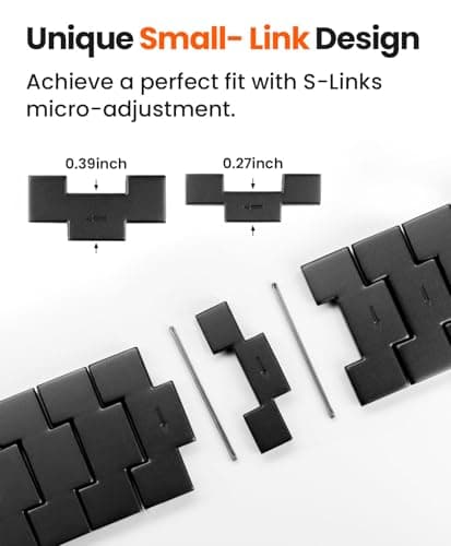 FiNESTONE Titanium Band for Apple Watch ULTRA & ULTRA 2 - Adjustable Apple Watch ULTRA Band 49mm - Magnetic Clasp and DLC Coating - Pure-Titanium, Lightweight, Black - Thumbnail 4