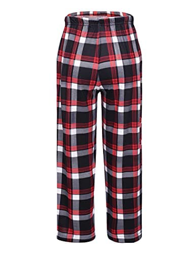 Ekouaer Boys Pajama Pants Long Sleep Bottoms Soft Elastic Waist Plaid Lounge Pants With 2 Pockets - Thumbnail 2