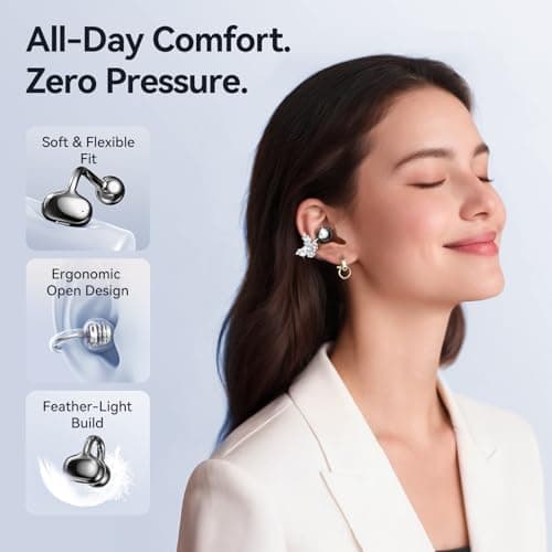 Kinglucky Gen2 Clip-On Earbuds with Butterfly Earrings, Black - Thumbnail 3