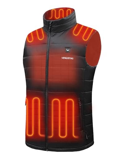 Venustas Men's Heated Vest with Battery, Up to 20 Hours of Warmth, Winter Quilted Vest for Outdoor