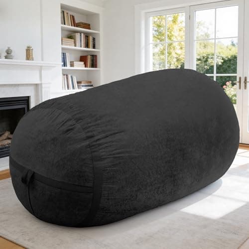 Homguava 5FT Bean Bag Chair Giant Bean Bag Chairs for Adults with Memory Foam Filled,Beanbag Chair with Soft Faux Fur Cover,Comfy Bean Bag Sofa Lounger for Living Room,Game Room,Bedroom - Thumbnail 4