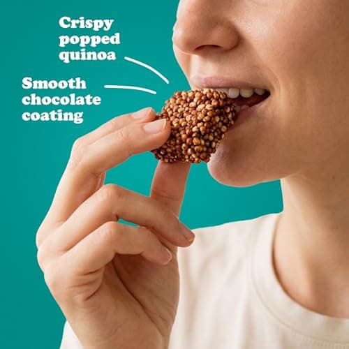 Don't Worry Quinoa Organic Bites | Chocolate & Blueberry Flavor | Sugar Free Candy 5 Calories Per Piece | Keto, Gluten Free, Low Carb, Protein & Fiber Cookies | Healthy Snacks For Adults | 2 Pack - Thumbnail 4