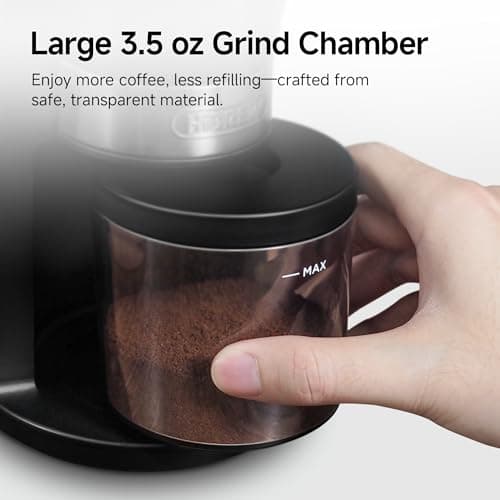 HIBREW G3 Coffee Grinder Electric, 40mm Conical Burr with 31 Adjustable Settings, Anti-Static & Double-Layer Air Blower, Fits 51/54/58mm Portafilters, Barista-Grade for Espresso/Pour Over/Drip Coffee - Thumbnail 5