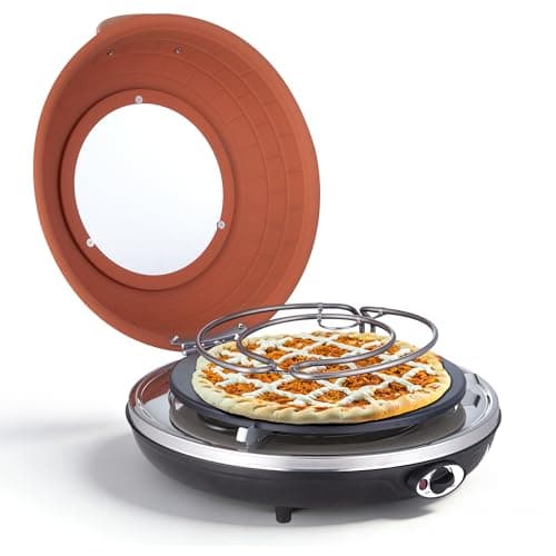 Saenchue Electric Pizza Oven - 12-Inch Indoor Pizza Ovens Countertop - 1200W Pizza Maker Heats up to 800˚F by Ceramic Stone, Temperature Control, Viewing Window, PM-05 - Image 1