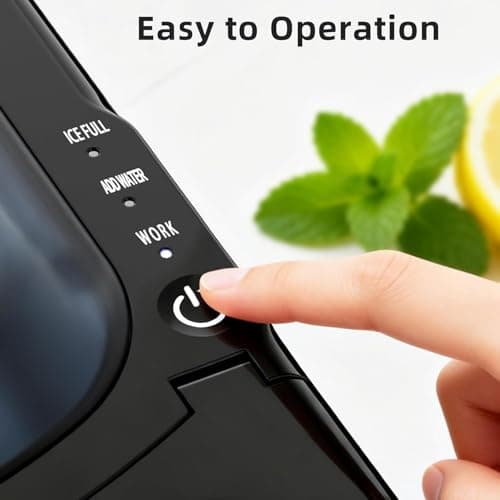 Antarctic Star Portable Ice Maker Countertop, 18Lbs/24H Self-Cleaning Ice Machine with One-Touch Operation & Ice Scoop Included, for Home Kitchen Office, Black - Thumbnail 5