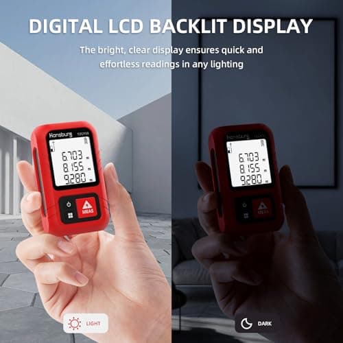 Hansburg Laser Measurement Tool 98 Ft / 30m Digital Laser Tape Measure Portable Chargeable Medidor Laser for Length, Area, Wall Area, Volume and 4 Pythagorean Modes with IP65 Waterproof, Key Chain - Thumbnail 6
