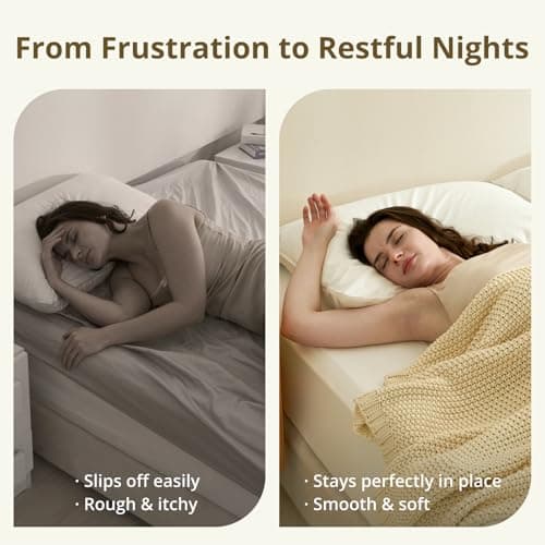 King Fitted Sheet Only Extra Deep Pocket Fits 14" to 22" Mattress, 100% Long-Staple Cotton Dual-Lock Fitted Sheet for King Bed, Luxury Soft and Comfort, 1000 Thread Count - Thumbnail 5