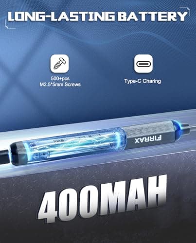 Mini Electric Screwdriver Set, FIRRAX 76-in-1 Small Electric Precision Screwdriver Cordless with 5 Torque Settings, 64 Bits, LED Lights, Power Screwdriver Repair Tool Kit for PC Phone Camera - Thumbnail 3