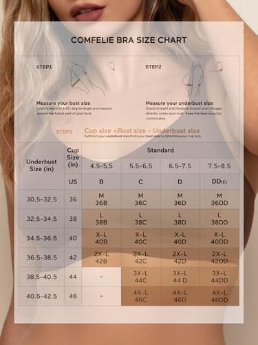 COMFELIE Seamless Wireless Minimizer Bra for Full-Figured Women, Full Coverage Breathable V-Neck No Underwire Adjustable Straps Everyday Bra Nude - Thumbnail 6