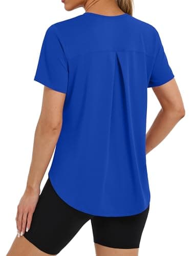 BKRIVE Summer Tops for Women with Sun Protection UPF 50+ Quick Dry Outfits for Hiking Running Royal M - Image 1