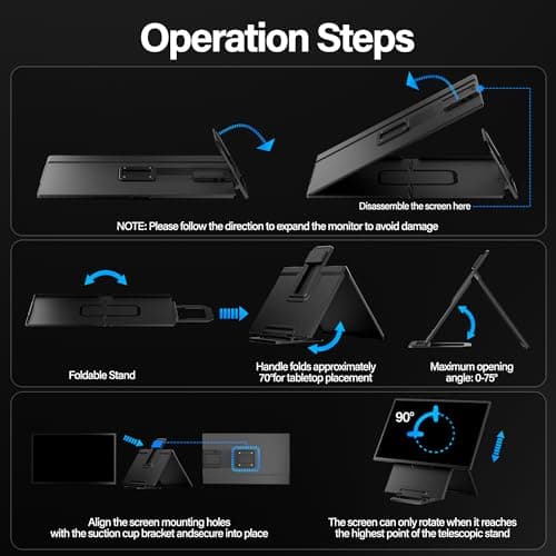Setclod 23.8" Large Portable Monitor, 1080P FHD 100Hz Laptop Screen Extender, IPS 125% sRGB, Extra USB Hub for Office Gaming with Detachable Stand, Travel Monitor for Window, MAC, Xbox, Switch - Thumbnail 5