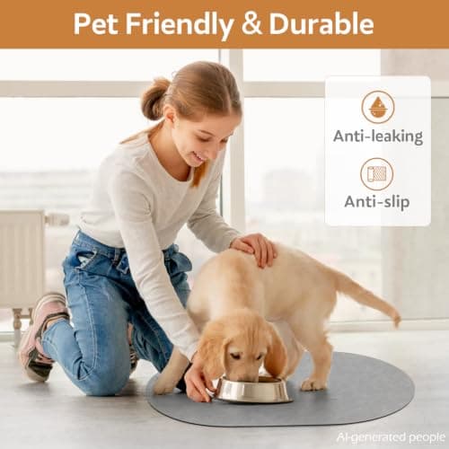Absorbent Dog Food Mat-Cat Dog Mat for Food and Water Bowl, Quick Dry Pet Food Mat, No Stains Dog Feeding mat, Dog Accessories Pet Supplies Mat-Dog Water Bowl Mat for Messy Drinkers - Thumbnail 4
