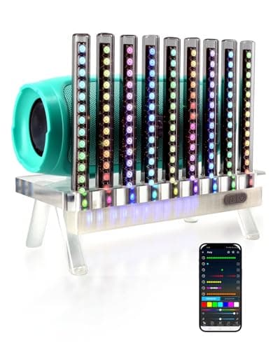 Heepulor Sound Reactive Ambient Light, Smart App-Controlled Music Rhythm Lamp with Custom Modes, Designed for Portable Speaker Setup for Bedroom, Dorm, Living Room (Black) - Image 1