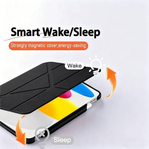 Mouncolor Case for iPad (A16) 11th Generation 11 Inch 2025, iPad 10th Generation Case 10.9 Inch 2022 with Pencil Holder, 3+Y Fold Magnetic Protective Stand Cover (Black) - Thumbnail 5