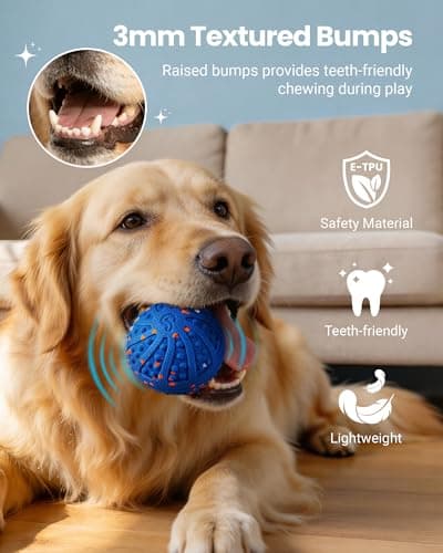 Interactive Dog Toys, Automatic Rolling Ball Toy with Teeth-friendly Bumps, Remote Control, 3 Motion Modes, Rechargeable Dog Ball with ETPU Material, IP67 Waterproof for Medium and Large Dogs - Thumbnail 2