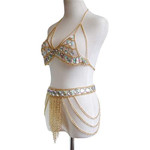 Connie Cloris Women's Sexy Suit Body Chain (E-Gold Colour) - Thumbnail 2