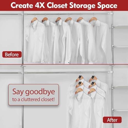 Latoxcaa Space Saving Hanger Hooks 20Pcs, Upgrade Heavy Duty Space Saver Hangers Connector Hooks for Clothes, Premium Hanging Closet Organizer for Dorm, Ganchos para Colgar Ropa, Black - Thumbnail 2