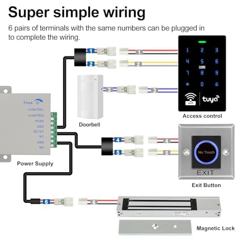 XYBkey WiFi TUYA Security Access System Kit with Waterproof RFID Touch Keypad Door Lock, Smart Remote Door Opener, App, 600-pound Electric Magnetic Lock, Metal Sensor Switch, Doorbell, Keychain/Card - Thumbnail 4