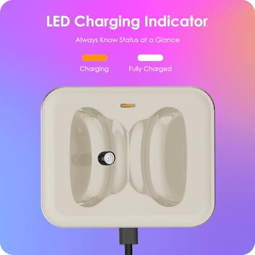 Headphone Charging Station for AirPods Max 2024 & 2020 - Magnetic Headset Charger Dock with Dual Connectors (Starlight) - Thumbnail 6