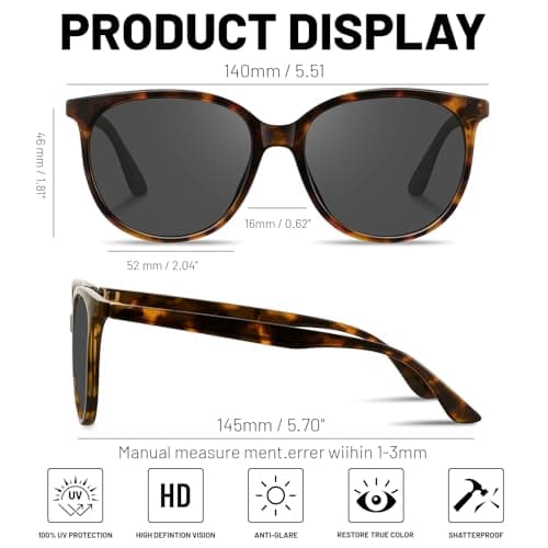 YMRFW Retro Polarized Sunglasses for Women Men Classic Vintage Style Trendy Shade UV400 Protection Lens - Thumbnail 5