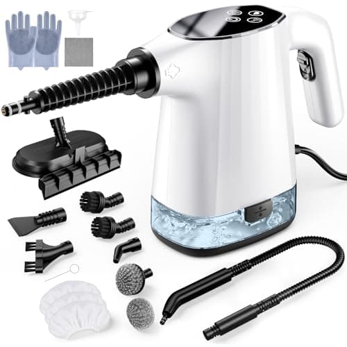 Handheld Steam Cleaner, Portable Steamer for Cleaning with 18PCS Accessories, 12s Fast Heating, Pressurized Steam Cleaner for Home, Kitchen, Bathroom, Car Detailing, Window, and Clothes, White - Image 1