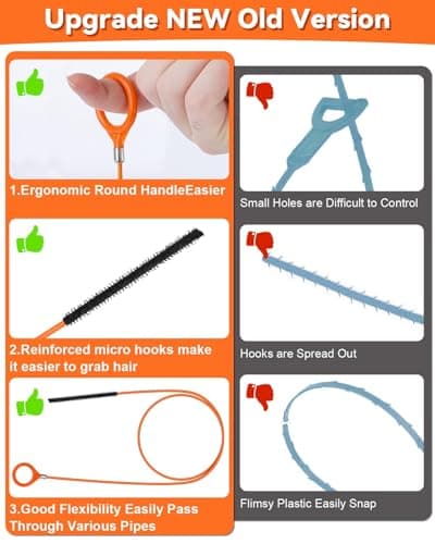 3pcs 50 Inch Drain Snake Hair Clog Remover Tool, Anti-Break Metal with Nylon Coating Sink Snake, for Bathroom Sink, Tub, Shower, Pipe Drain - Thumbnail 4