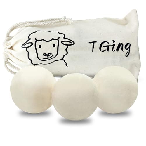Tging Reusable Wool Dryer Balls, 3.2-inch Handmade Felted Wool Balls (3-Pack), Softens Clothes, Naturally Reduces Drying Time and Static Electricity - Image 1
