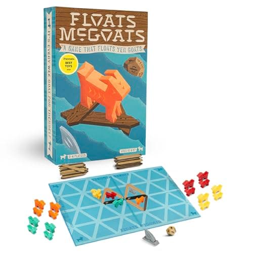 Hootenanny Games Floats McGoats Board Game | Build a Raft & Save Your Goats | Perfect for Family Games | 2-4 Players, Ages 10+ - Image 1